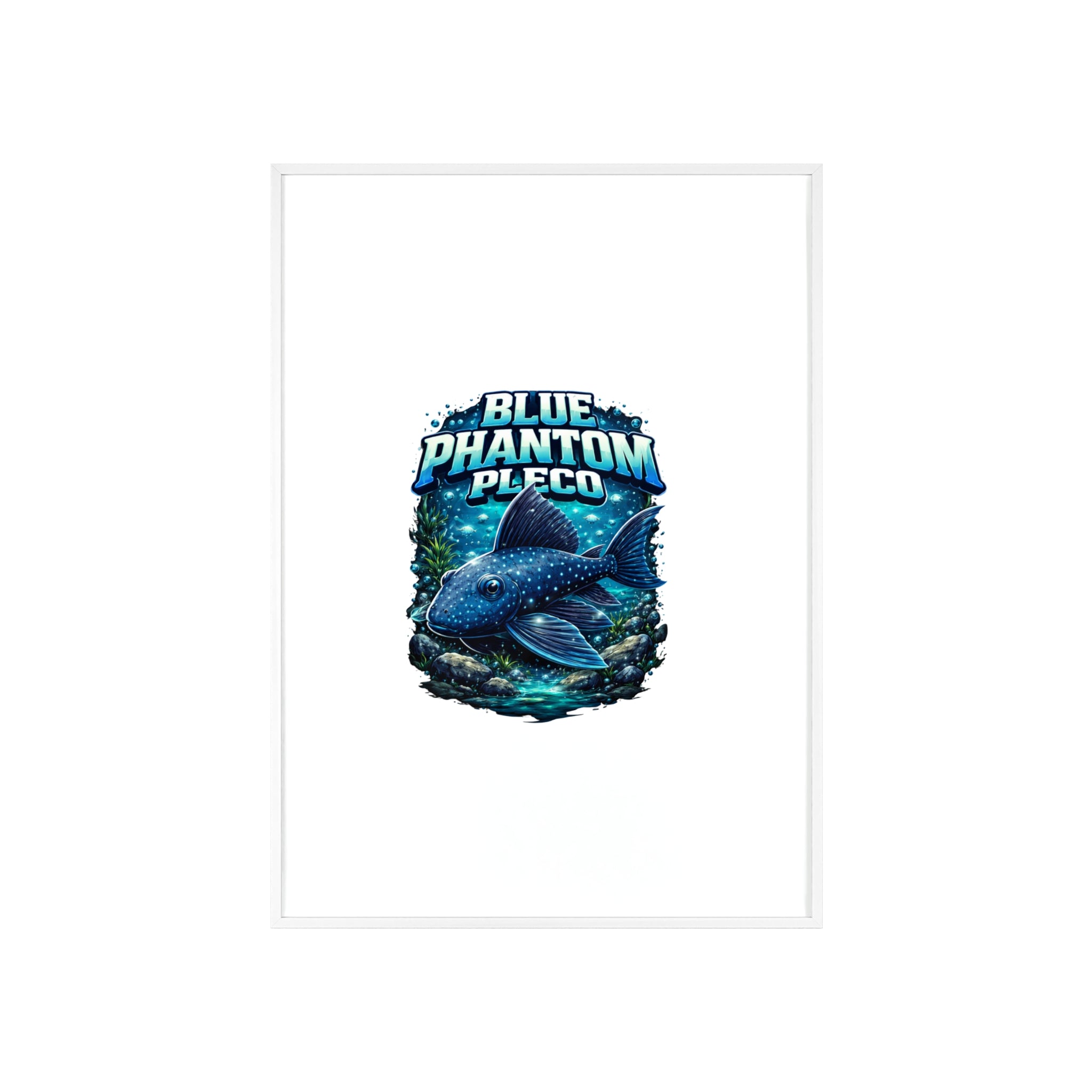 Blue Phantom Pleco Poster — Framed Aquarium Fish Wall Art
