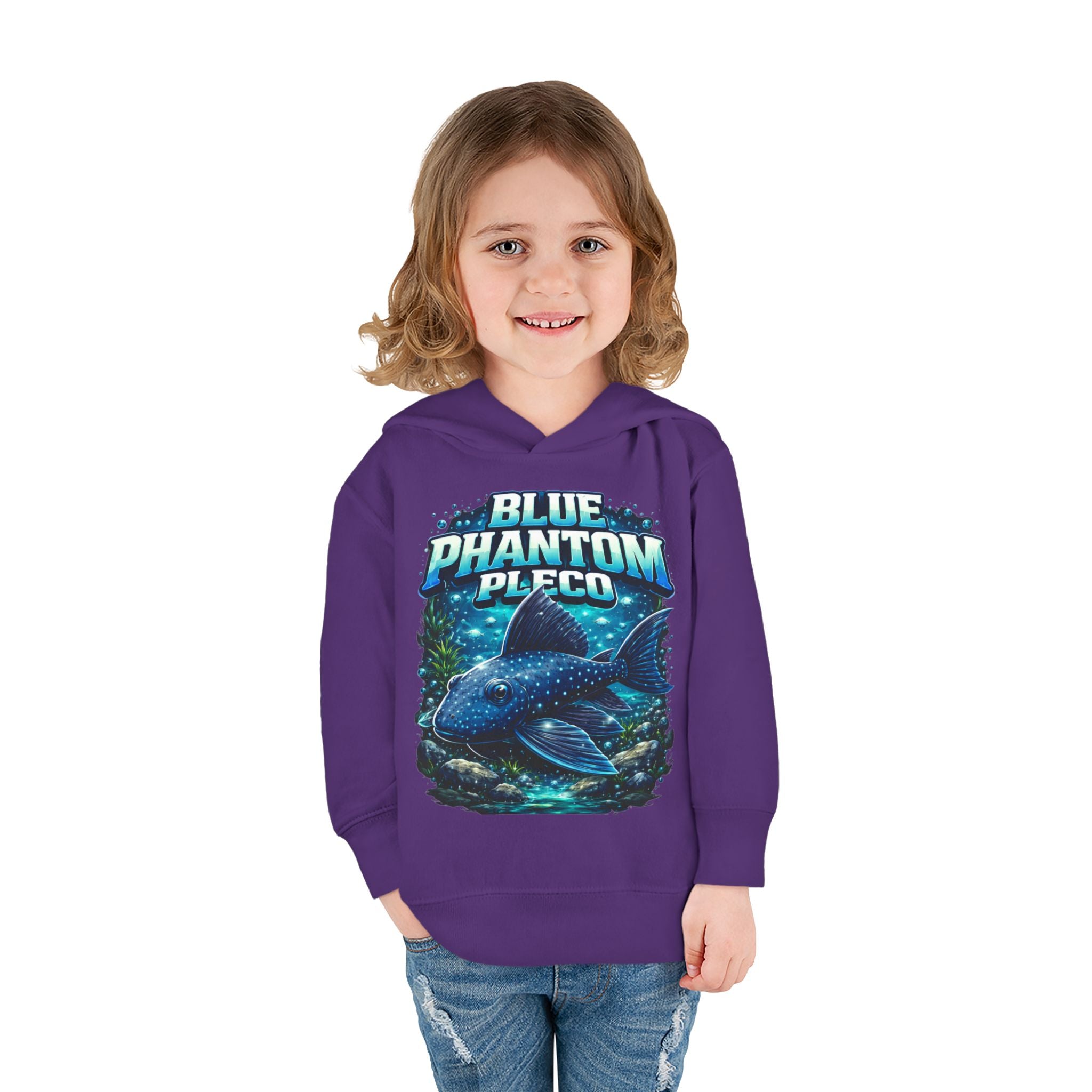 Toddler Hoodie — 'Blue Phantom Pleco' Cute Aquarium Fish Pullover
