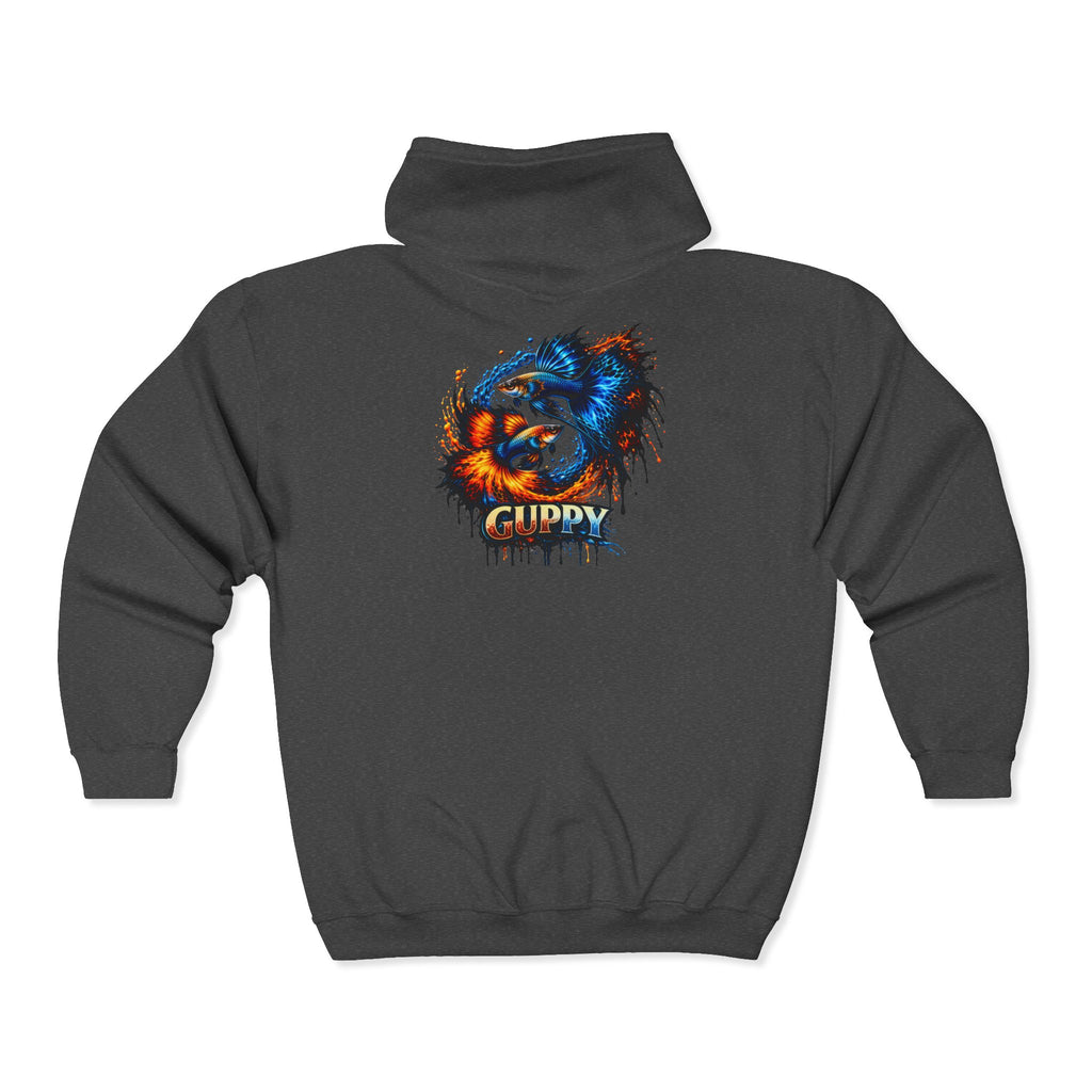 Fire & Ice Guppy – Premium "Neon Flare" Full-Zip Hoodie