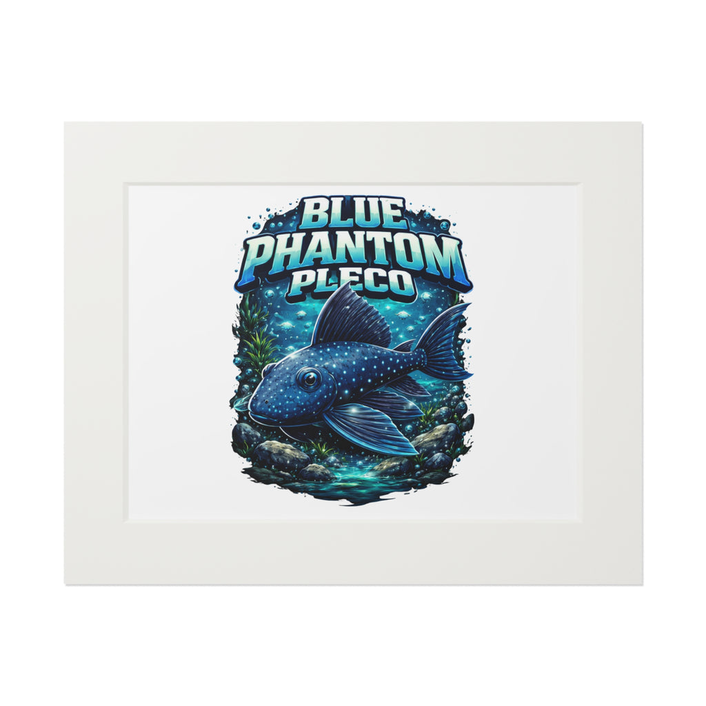 Blue Phantom Pleco Fine Art Print (Passepartout Frame)