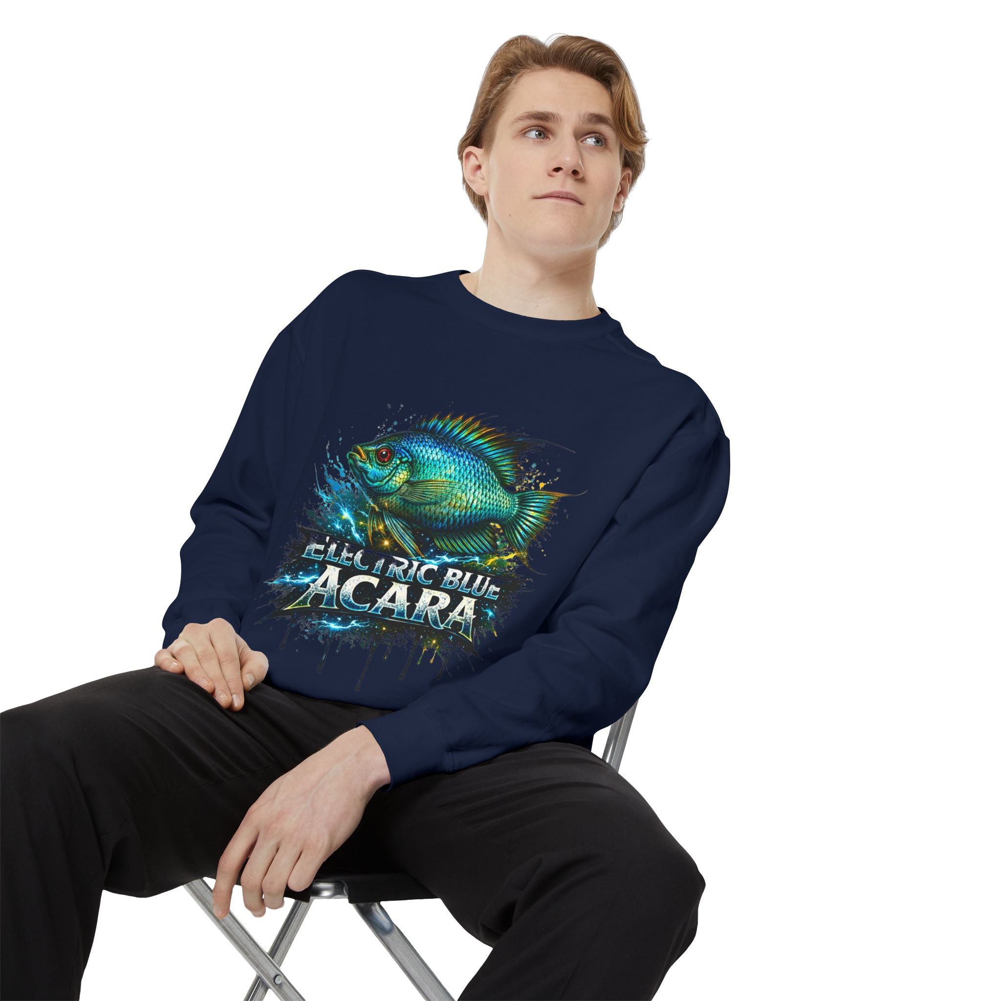 Electric Blue Acara – Garment-Dyed Premium Sweatshirt