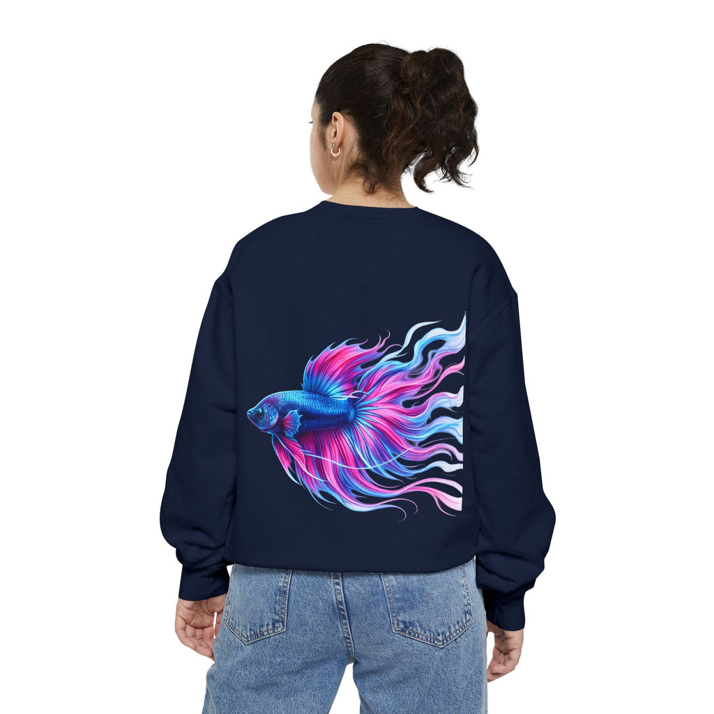 Betta Bliss Sweatshirt — Colorful Betta Fish Graphic Crewneck