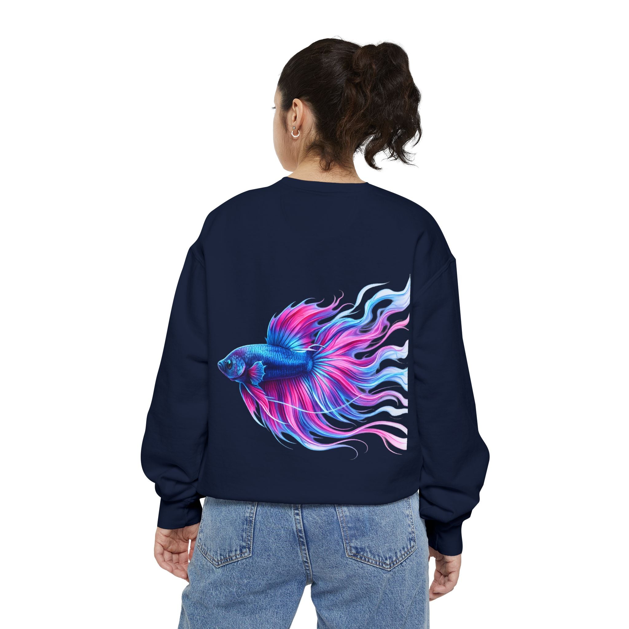 Betta Bliss Sweatshirt — Colorful Betta Fish Graphic Crewneck