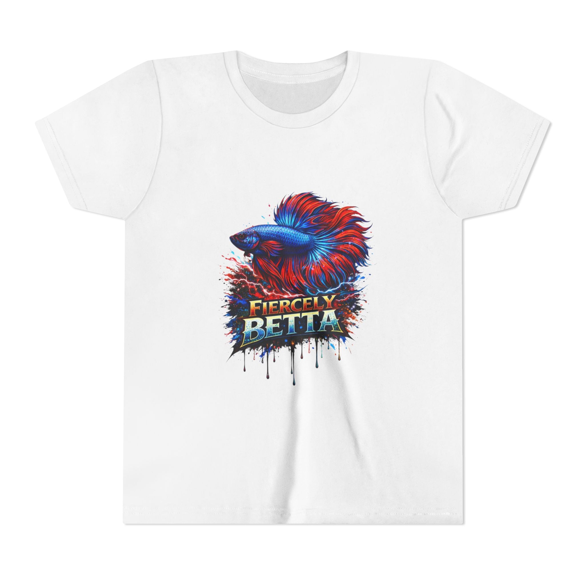 Fiercely Betta Youth Tee - Colorful Betta Fish Graphic Shirt