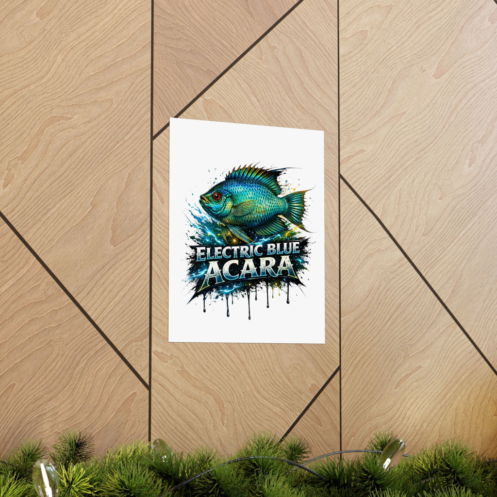 Electric Blue Acara – Matte Vertical Poster