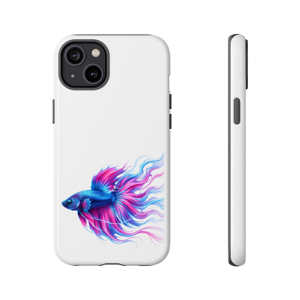 Betta Fish Tough Phone Case — Colorful Watercolor Fish Protective Cover