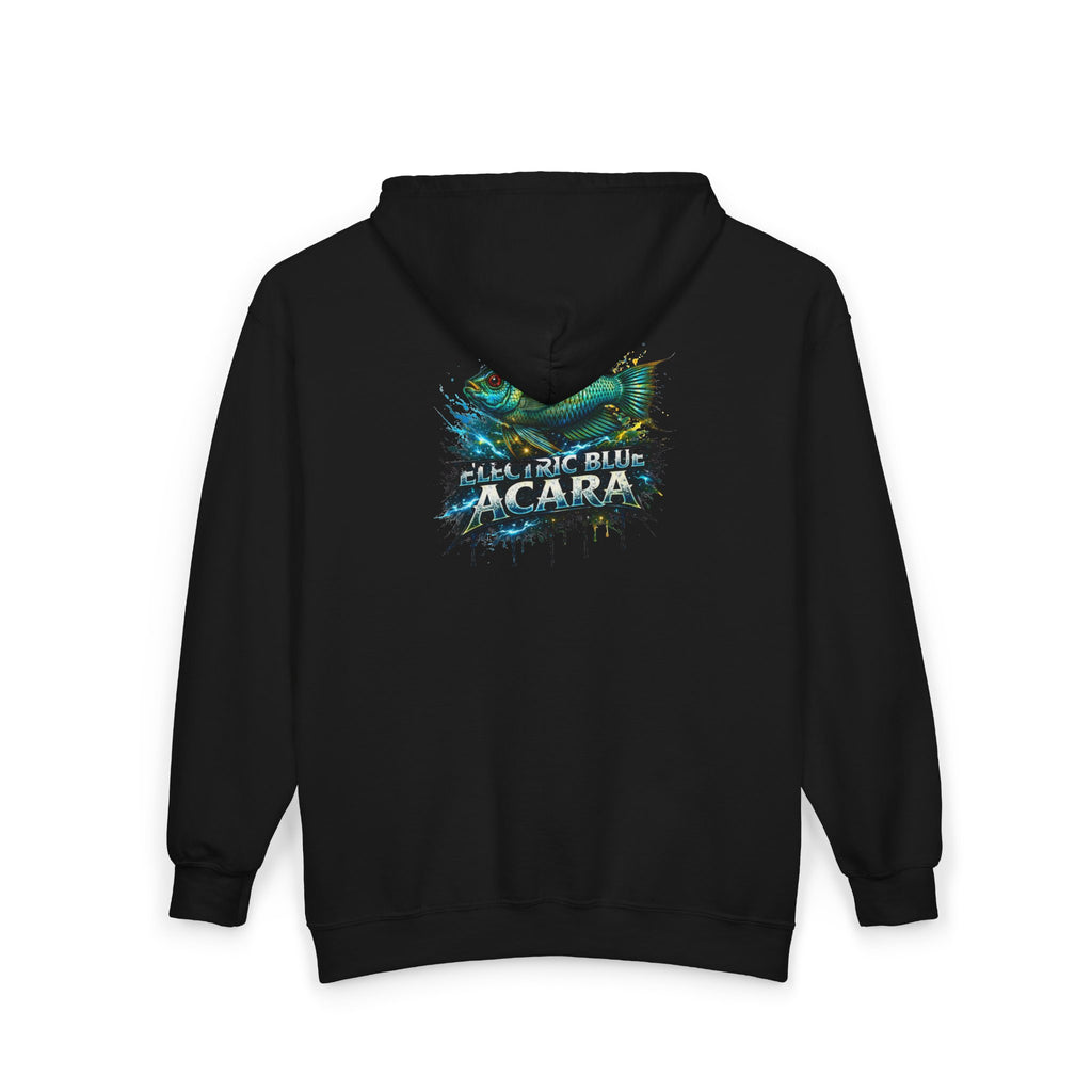 Acara Electric Blue Fish Zip Hoodie - Aquarium Fishing Graphic Jacket