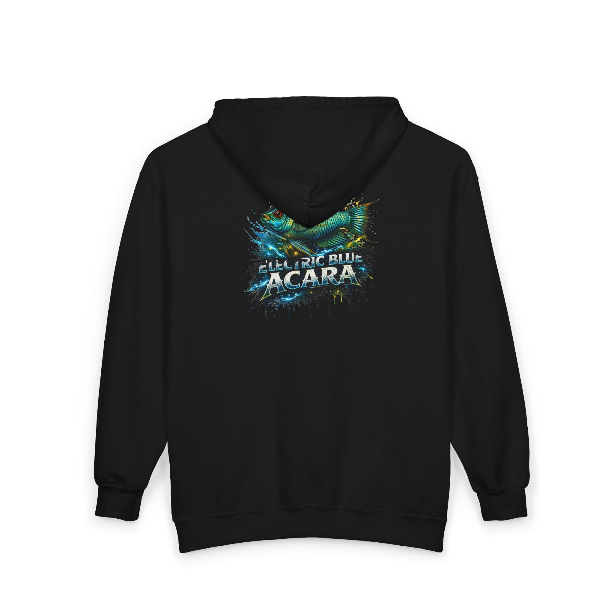 Acara Electric Blue Fish Zip Hoodie - Aquarium Fishing Graphic Jacket