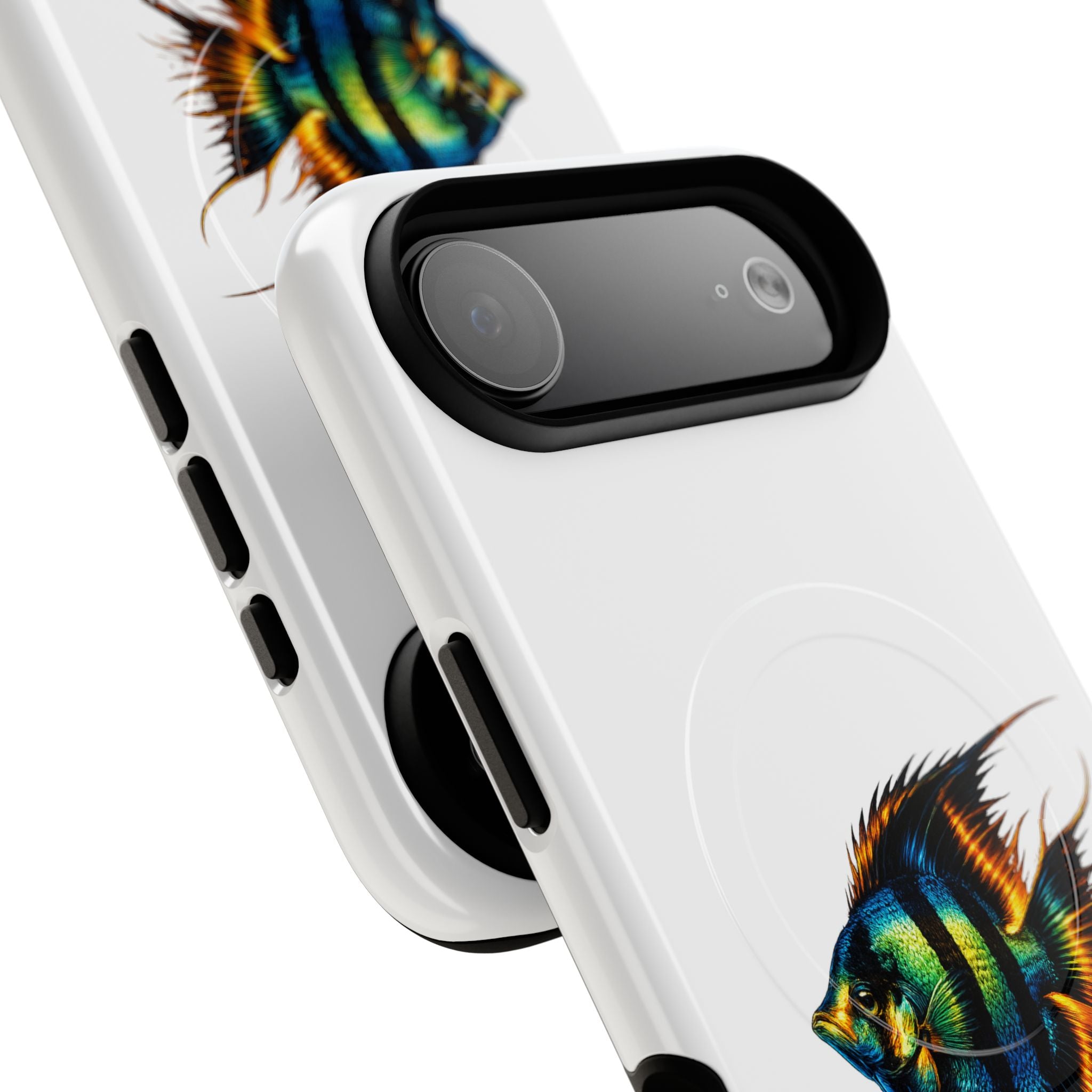 Angelfish Art Tough Magnetic Phone Case — Colorful Aquarium Fish iPhone Cover