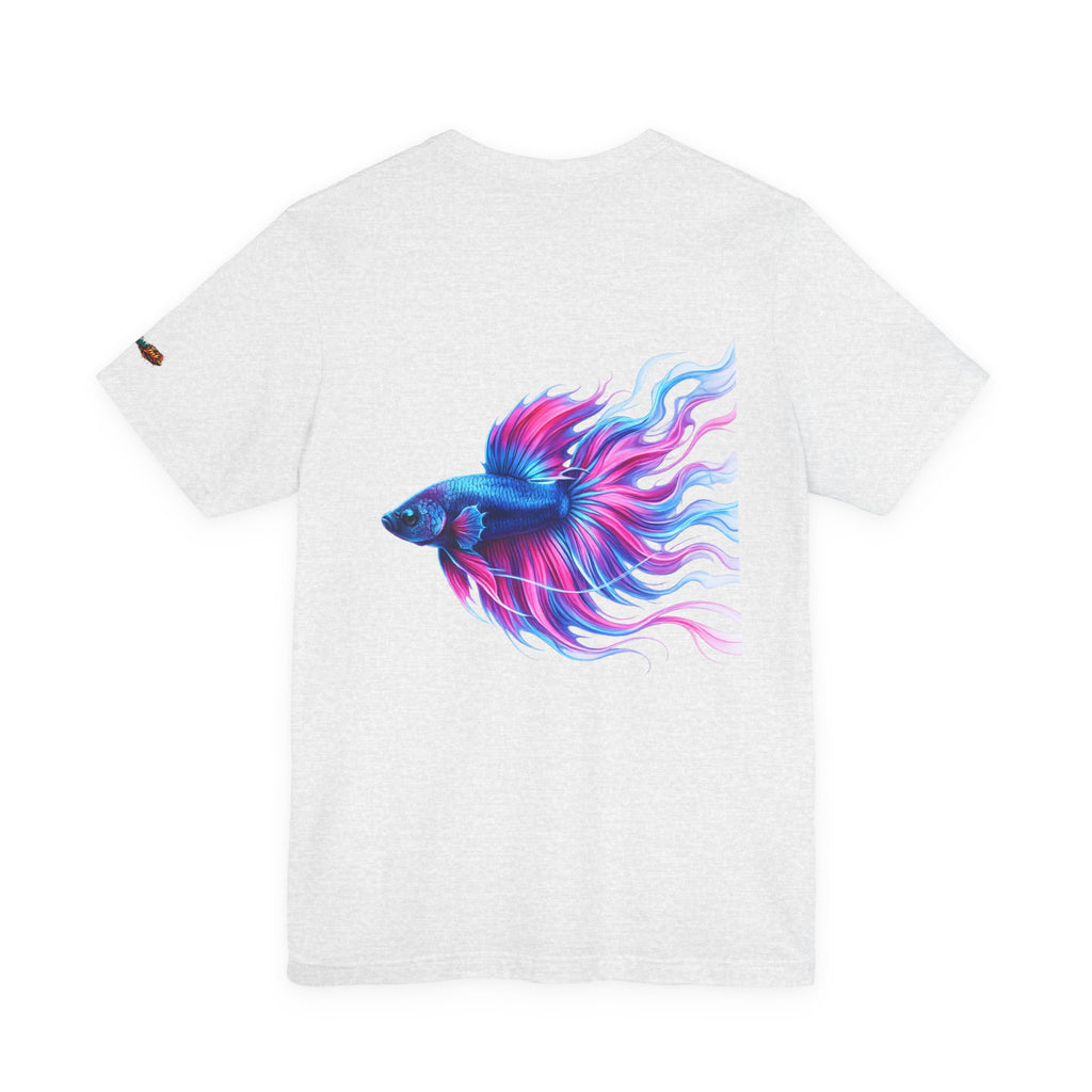 Betta Fish Graphic Tee — Vibrant Blue & Pink Aquatic Art T‑Shirt