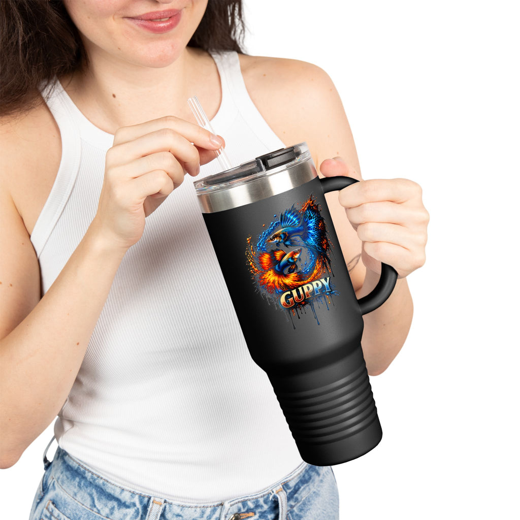 Fire & Ice Guppy – "Neon Flare" 40oz Insulated Travel Mug