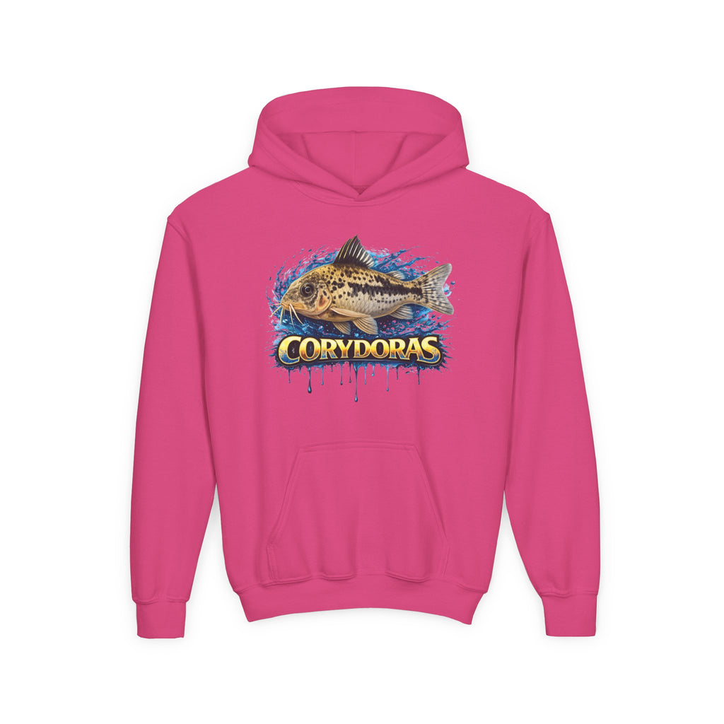 Corydoras Fish Youth Hoodie — Colorful Aquarium Catfish Design