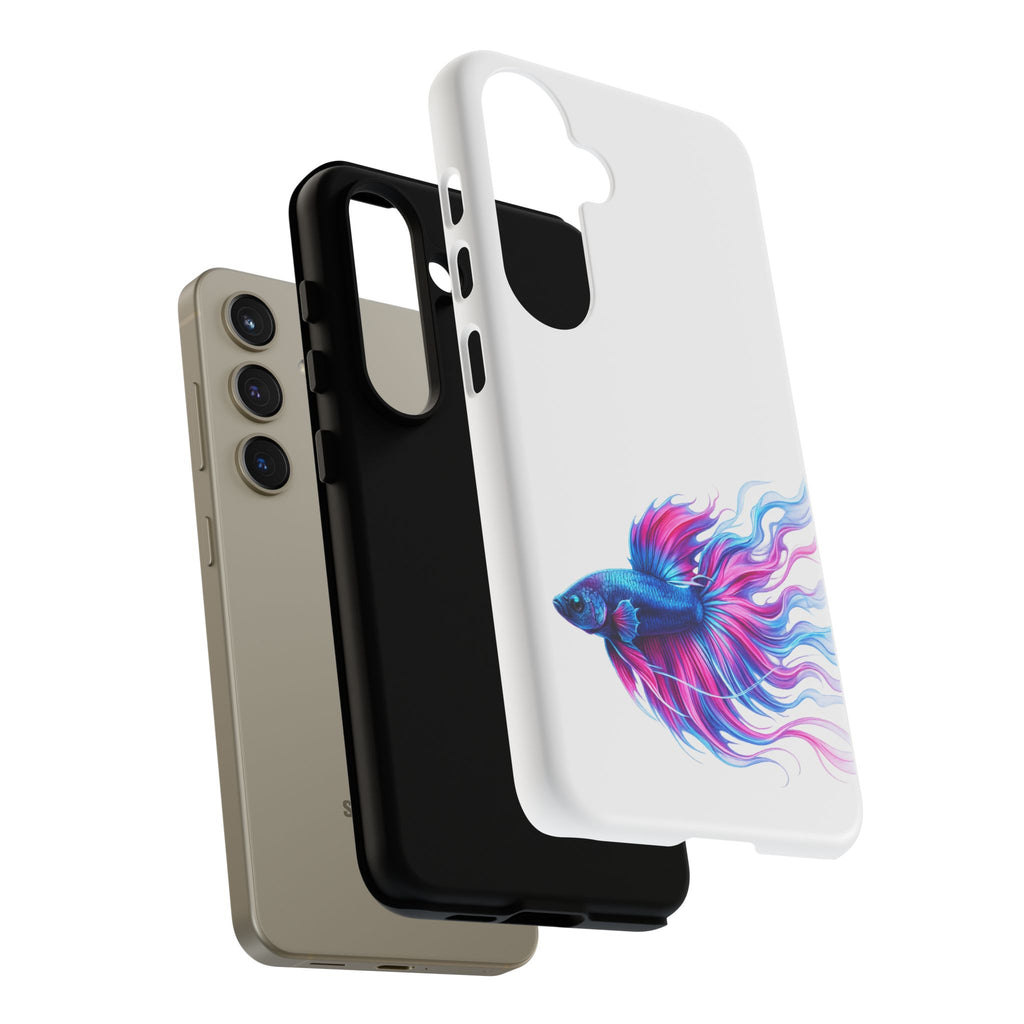 Betta Fish Tough Phone Case — Colorful Watercolor Fish Protective Cover