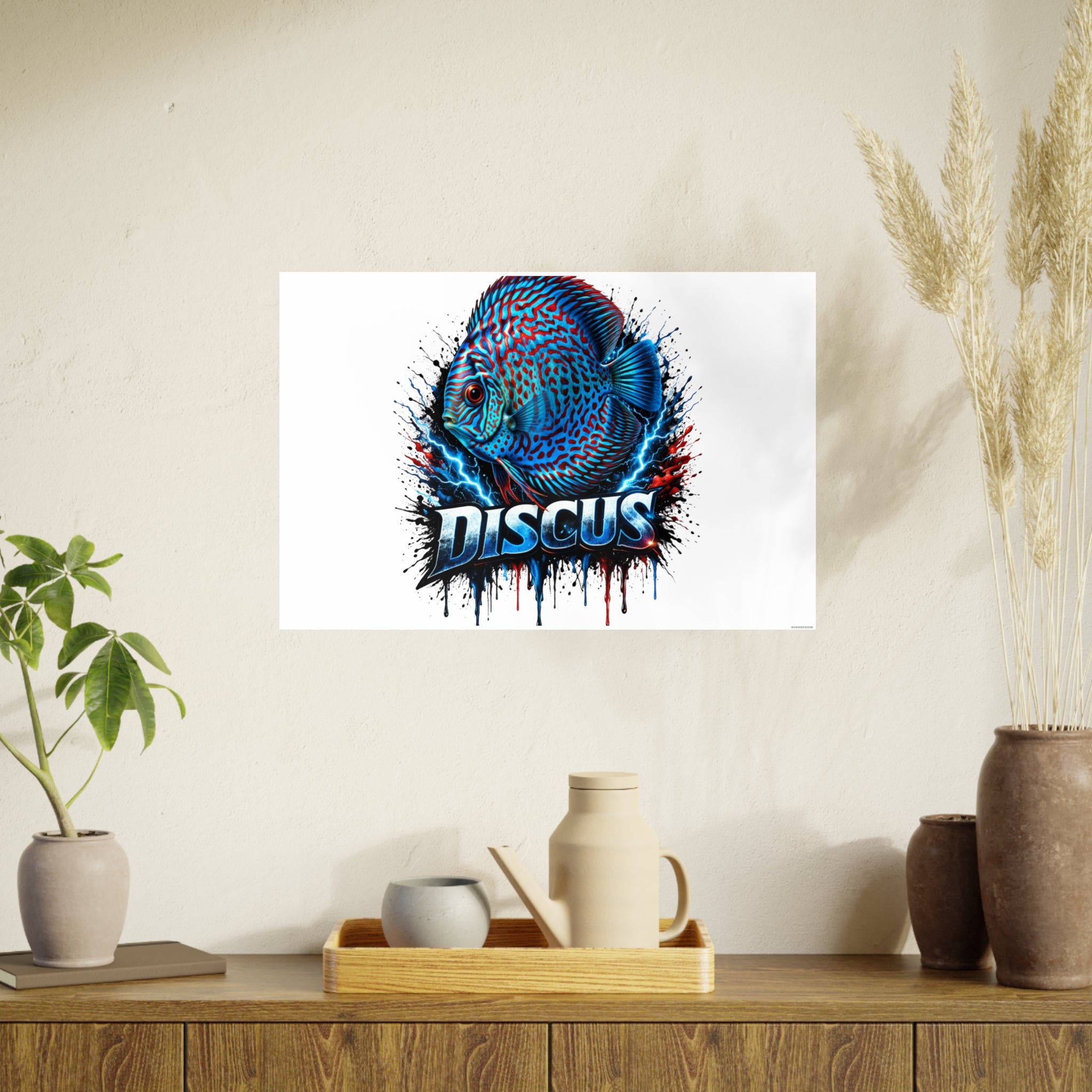 Discus Fish Art Poster — Vibrant Aquarium Wall Print