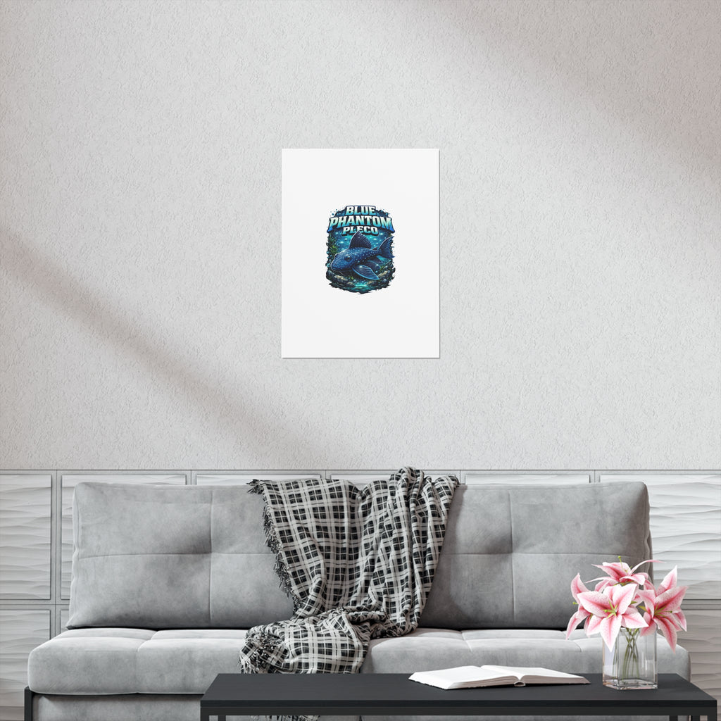 Blue Phantom Pleco L-128 – Premium Uncoated Matte Poster