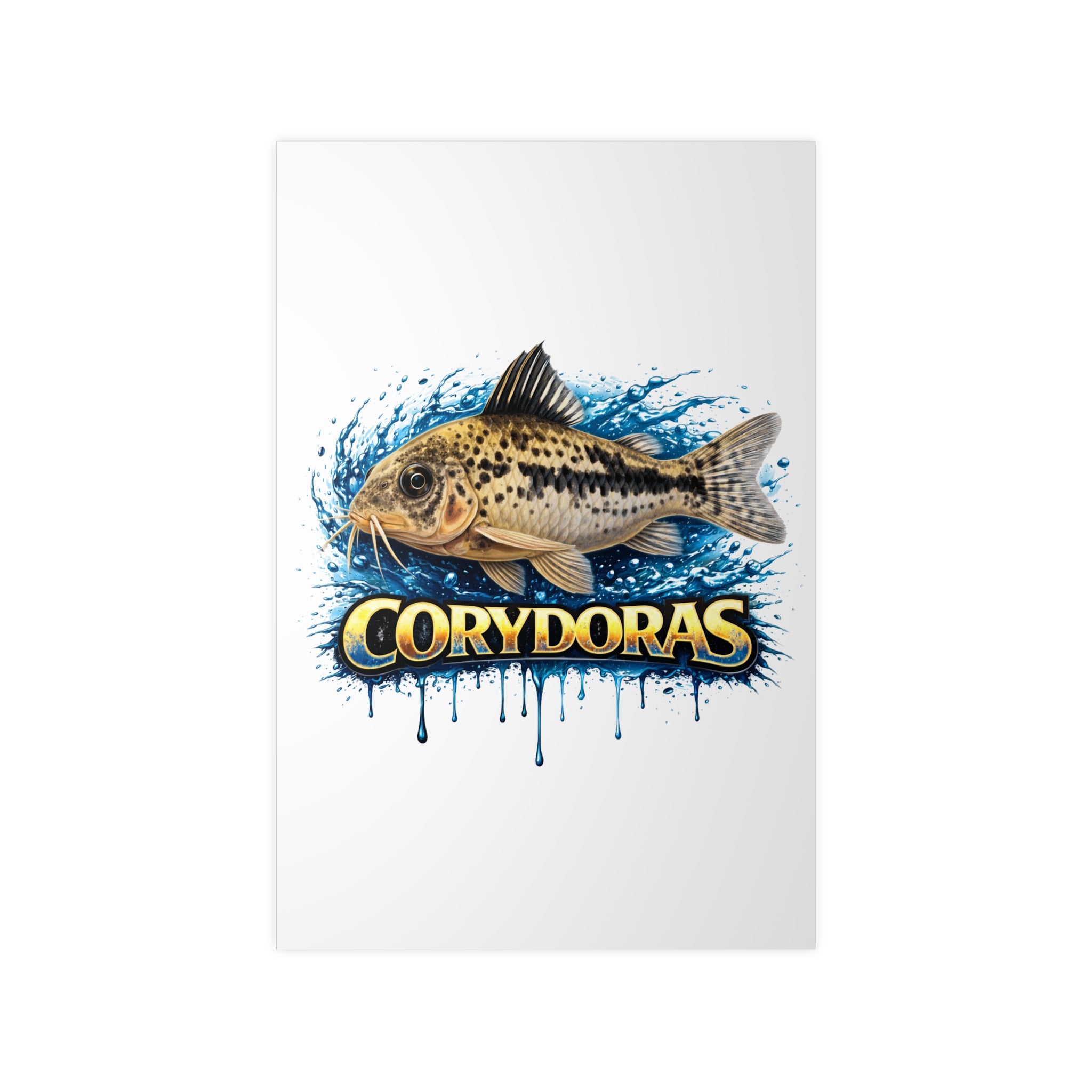Peppered Cory Photopaper Poster — Colorful Aquarium Catfish Art Print