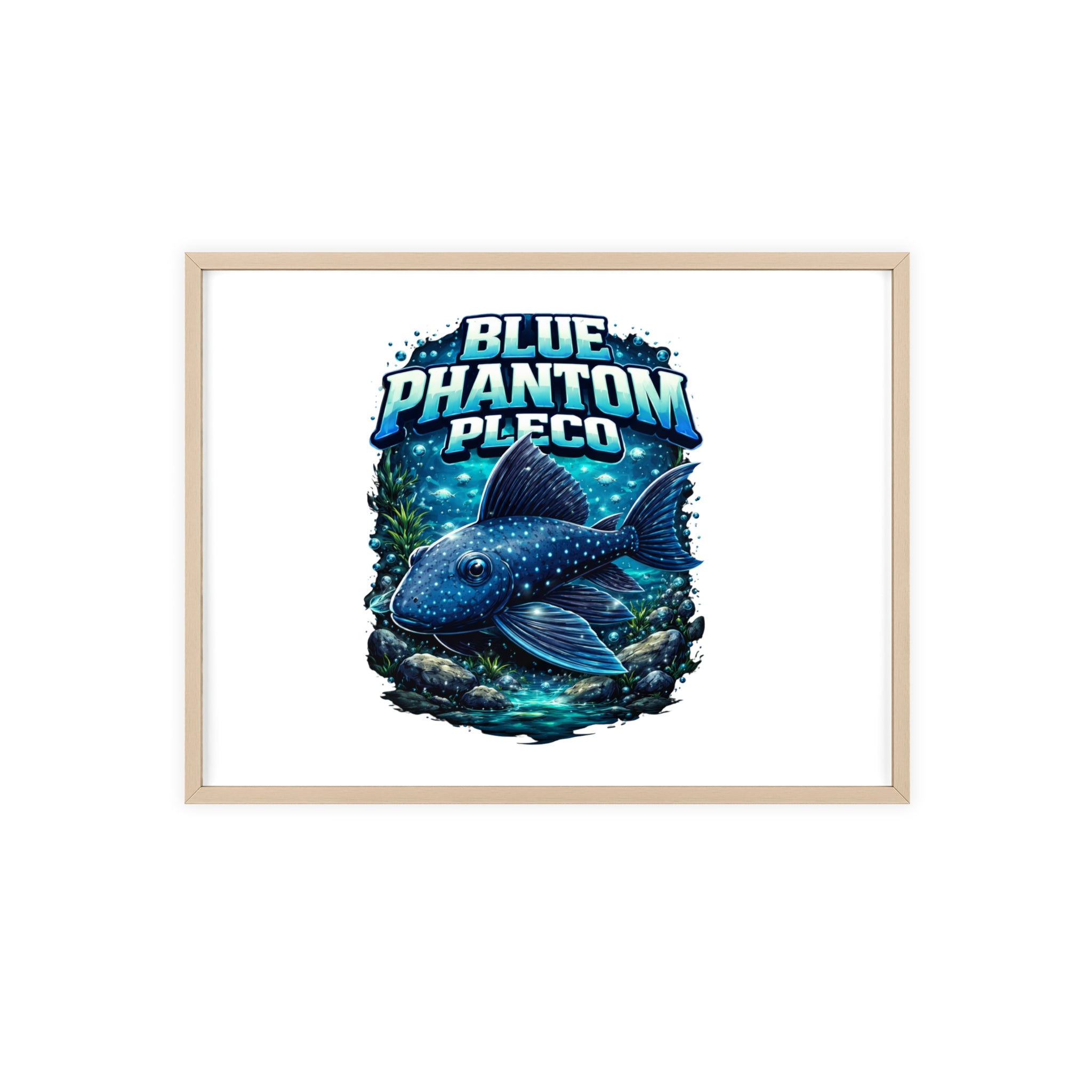 Blue Phantom Pleco Poster — Framed Aquarium Fish Wall Art