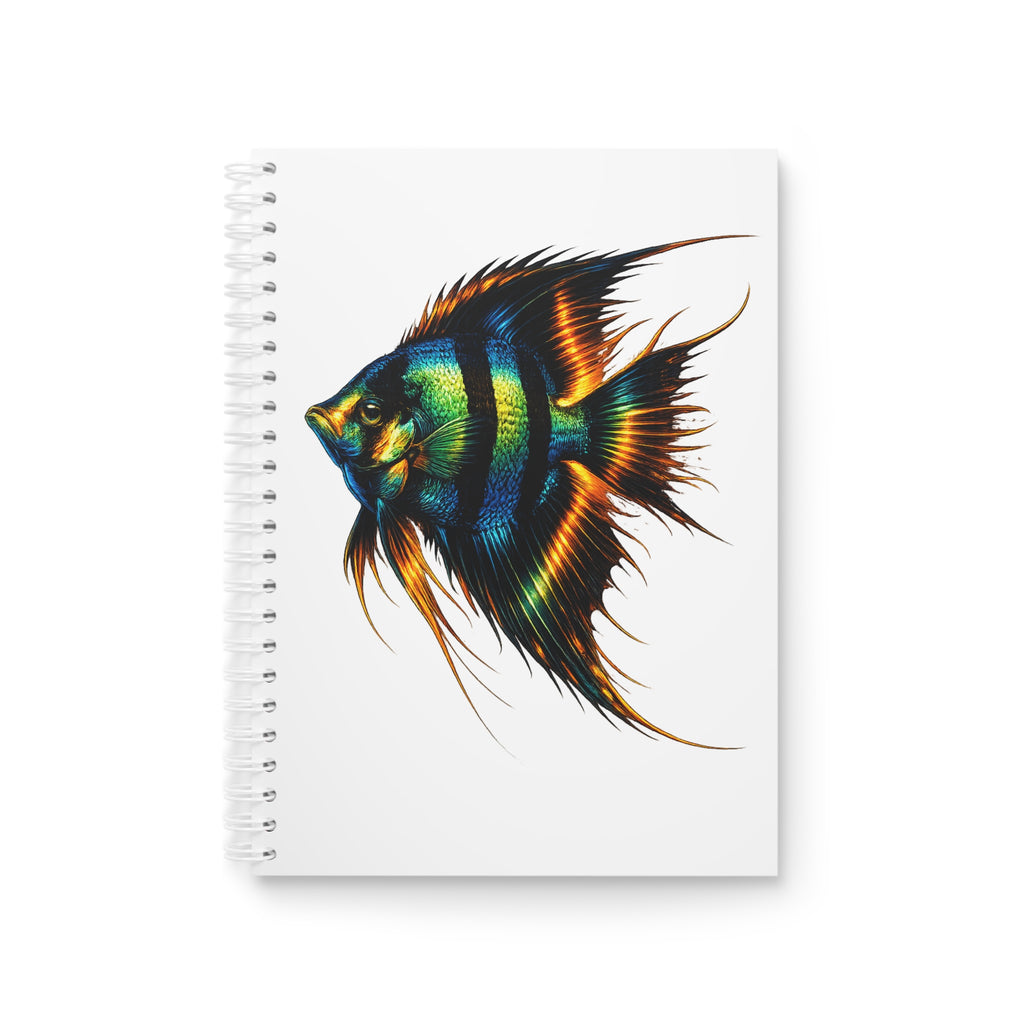 Angelfish Spiral Notebook — Colorful Aquarium Fish Journal with Ink-Style Logo