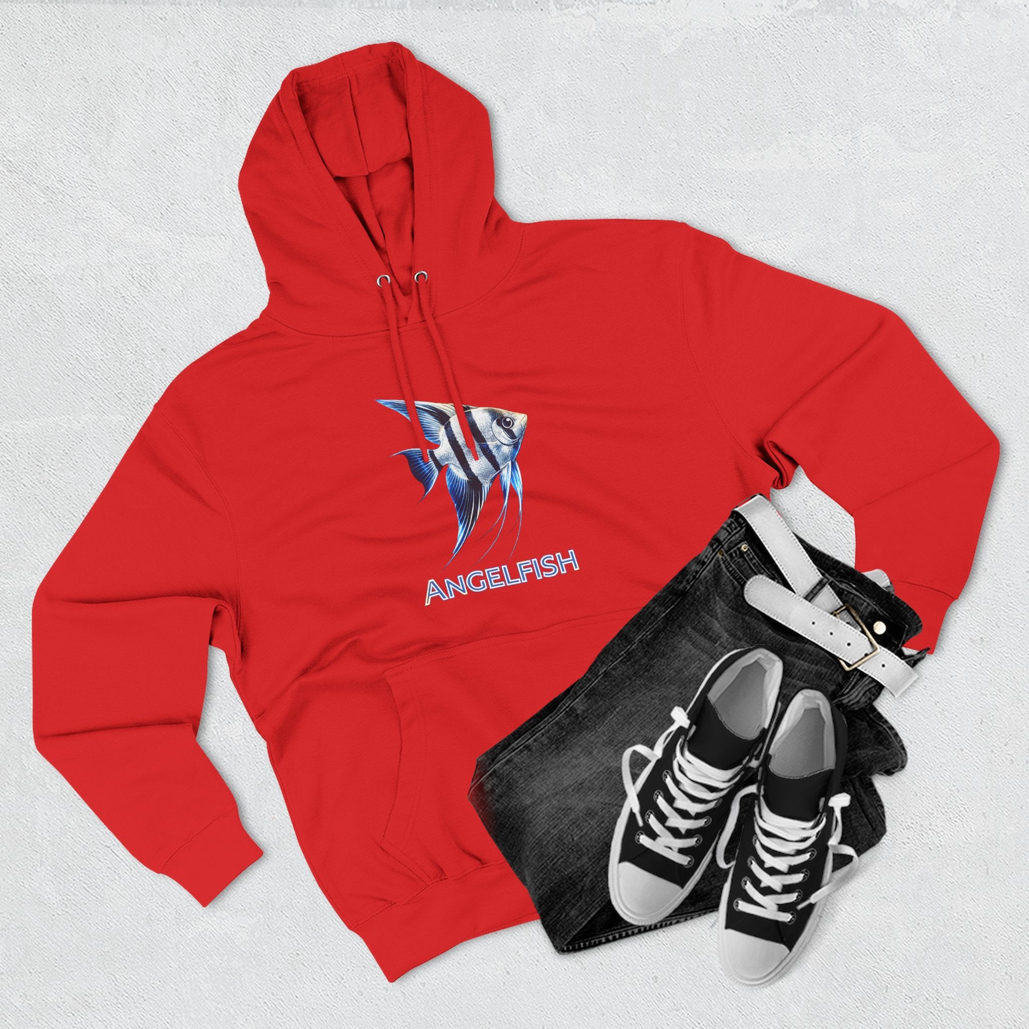 Angelfish Graphic Hoodie — Blue Aquarium Fish Pullover