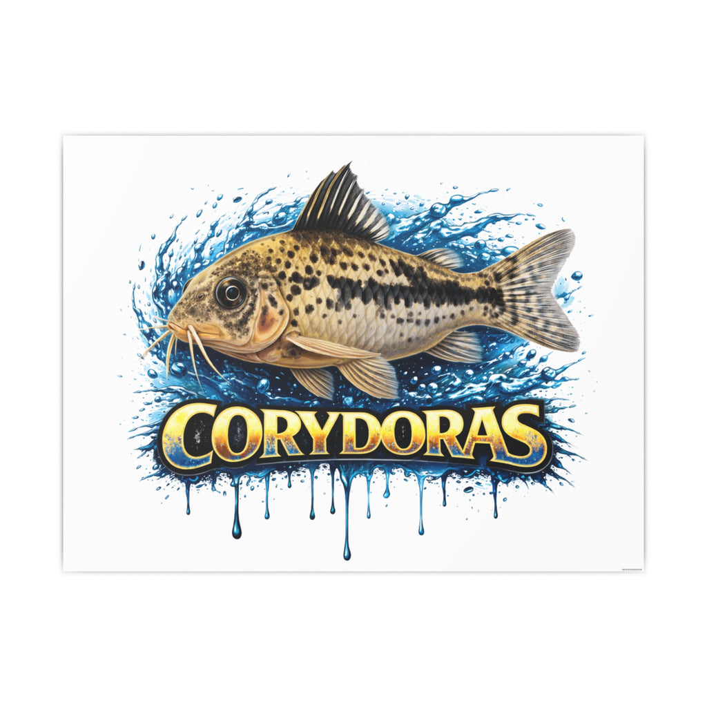 Peppered Corydoras Fish Art Poster — Vibrant Aquarium Print