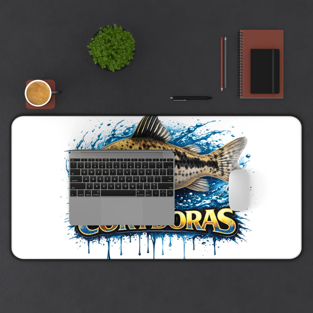 Peppered Cory Aquarium Desk Mat — Fish Tank Mouse Pad for Aquarists