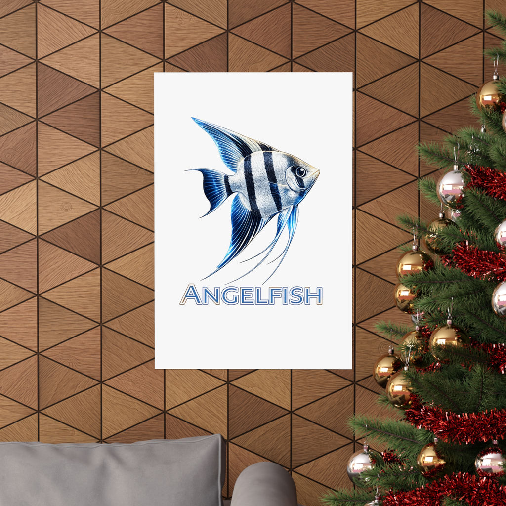 Angelfish Wall Poster — Matte Vertical Marine Fish Art Print