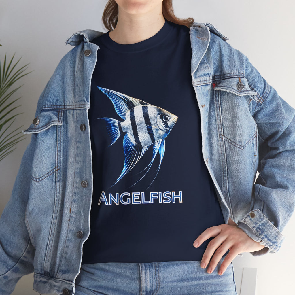Angelfish Graphic Tee — Blue Tropical Fish Shirt