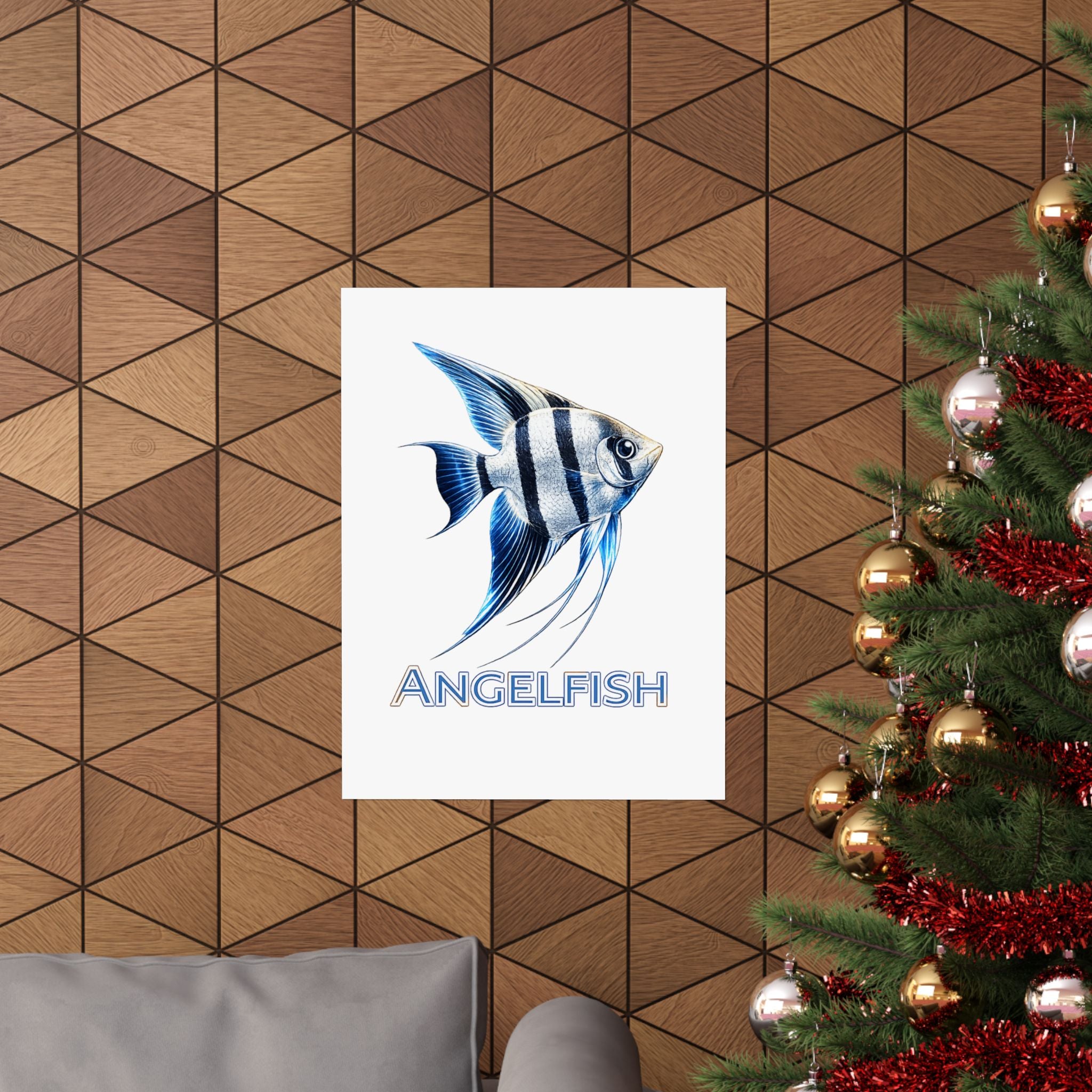 Angelfish Wall Poster — Matte Vertical Marine Fish Art Print