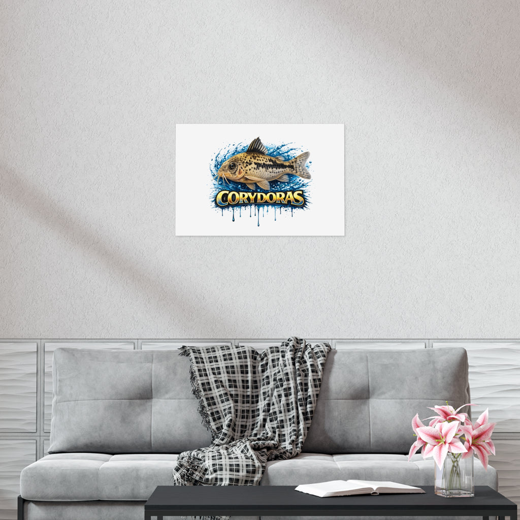 Corydoras Fish Poster — Freshwater Aquarium Art Print