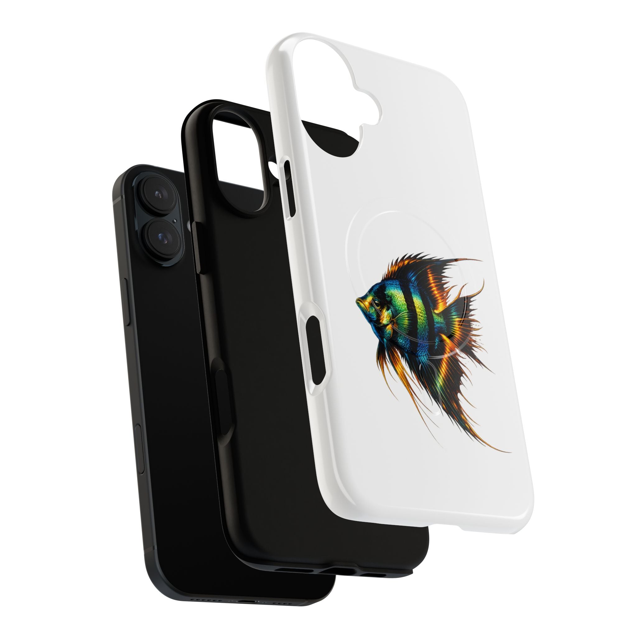 Angelfish Art Tough Magnetic Phone Case — Colorful Aquarium Fish iPhone Cover