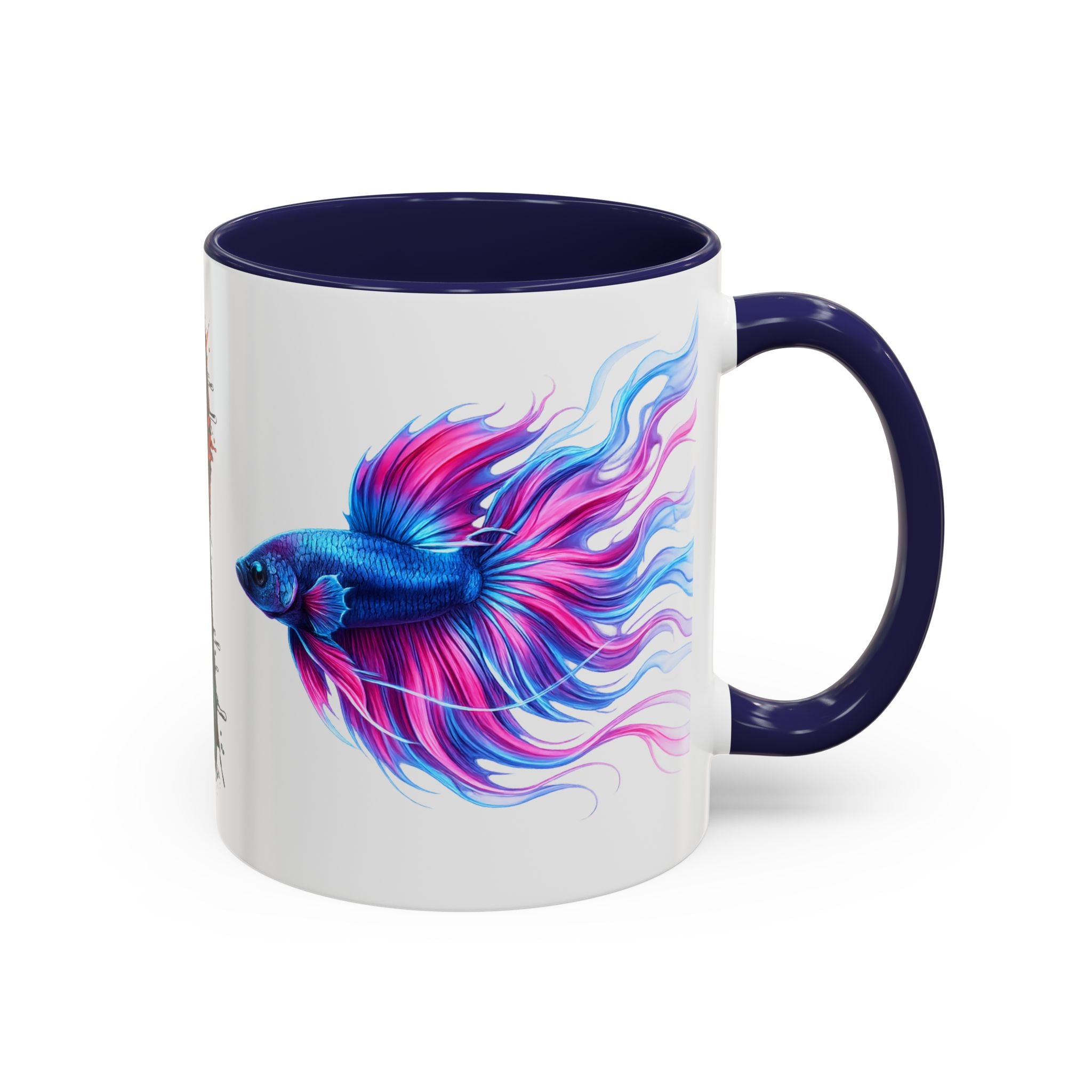Betta Fish Accent Coffee Mug — Vibrant Neon Betta Design (11/15 oz)