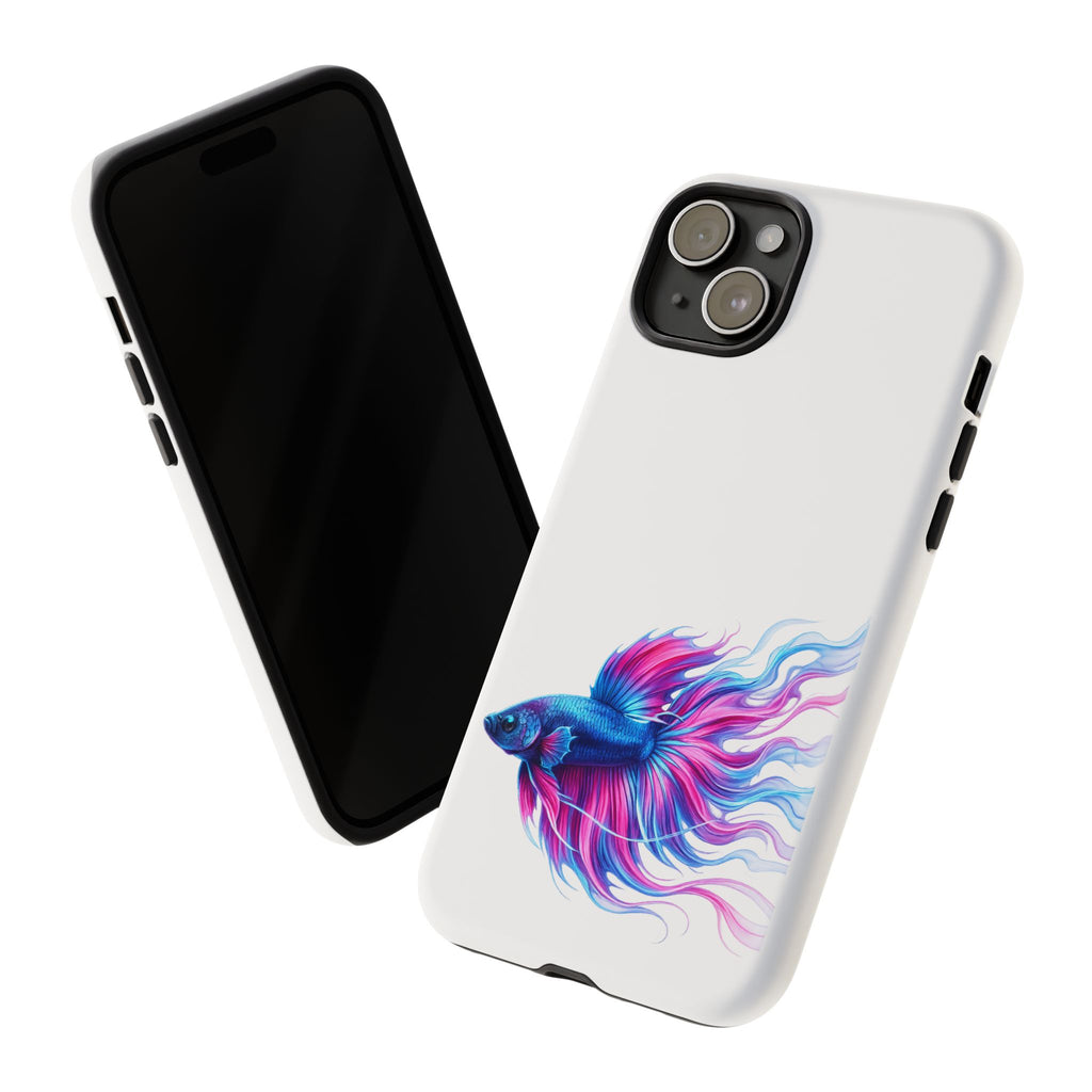 Betta Fish Tough Phone Case — Colorful Watercolor Fish Protective Cover