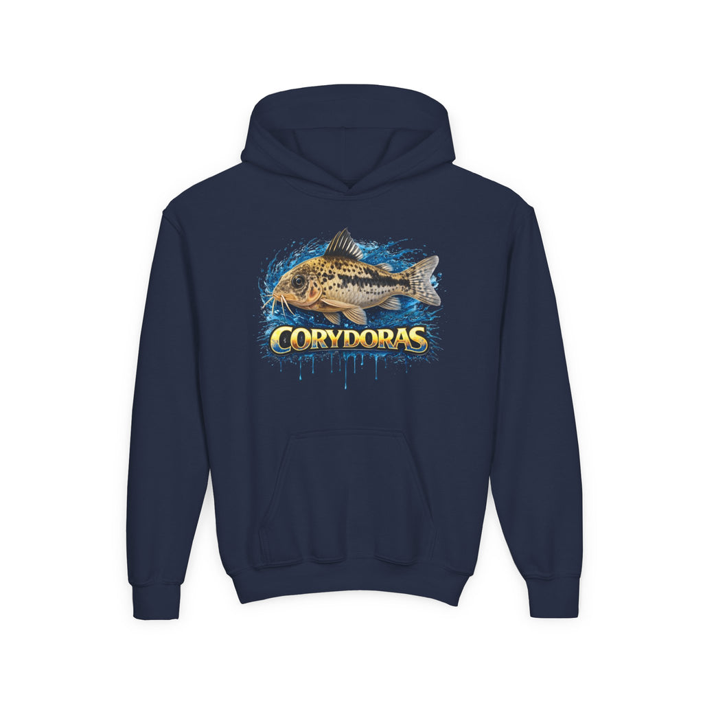 Corydoras Fish Youth Hoodie — Colorful Aquarium Catfish Design
