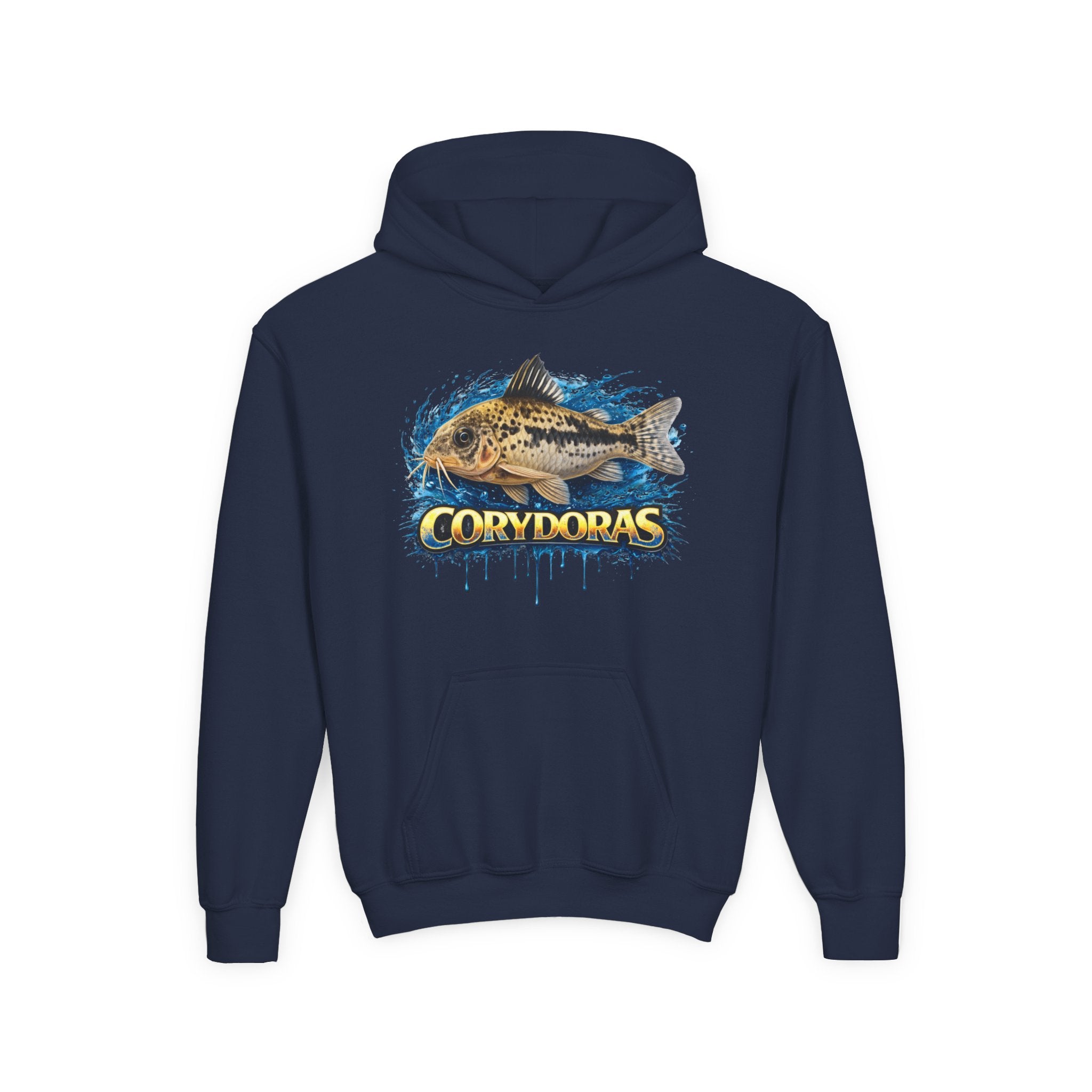 Corydoras Fish Youth Hoodie — Colorful Aquarium Catfish Design