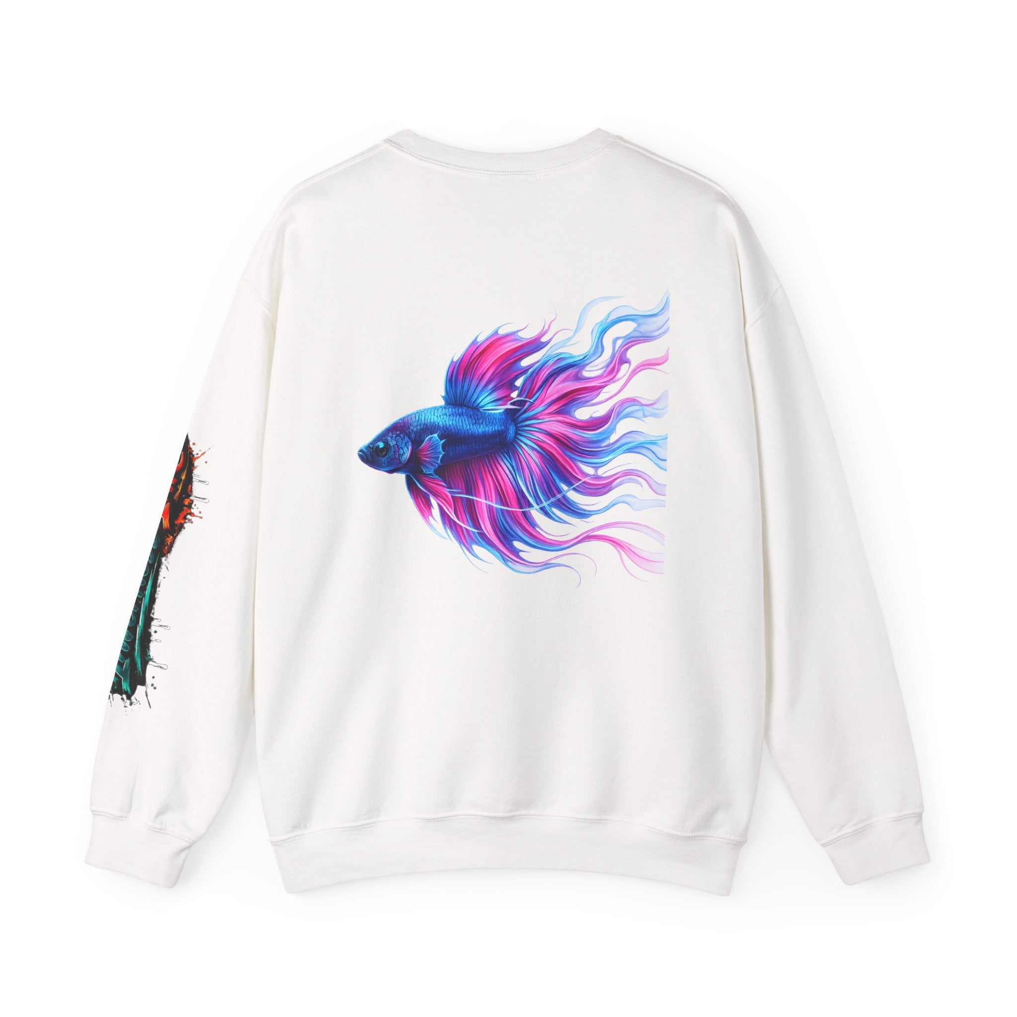 Betta Fish Crewneck Sweatshirt — Colorful Neon Tropical Fish Graphic