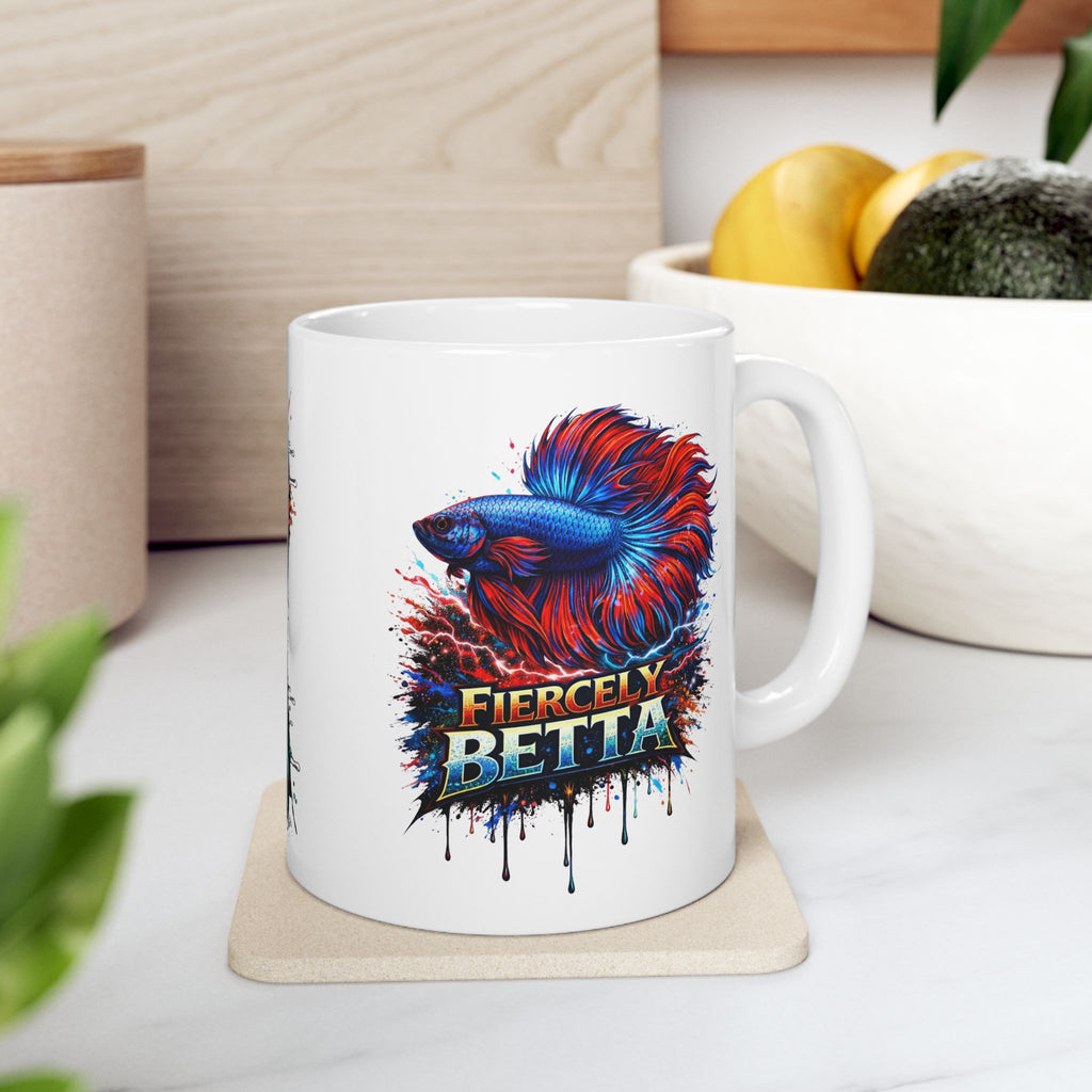 Fiercely Betta – Premium "Neon Flare" Ceramic Mug Art Coffee Cup (11oz/15oz)