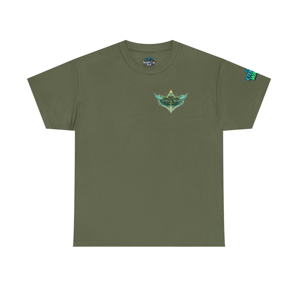 T-Shirt — Nature Warrior Graphic Tee with Man and Dog Illustration