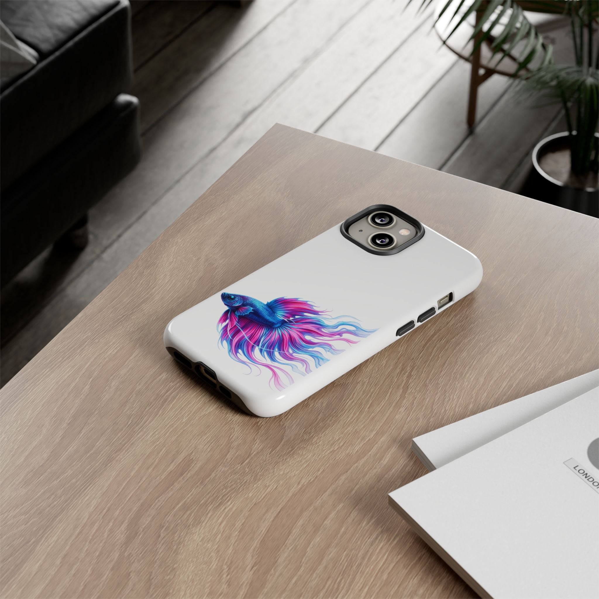Betta Fish Tough Phone Case — Colorful Watercolor Fish Protective Cover