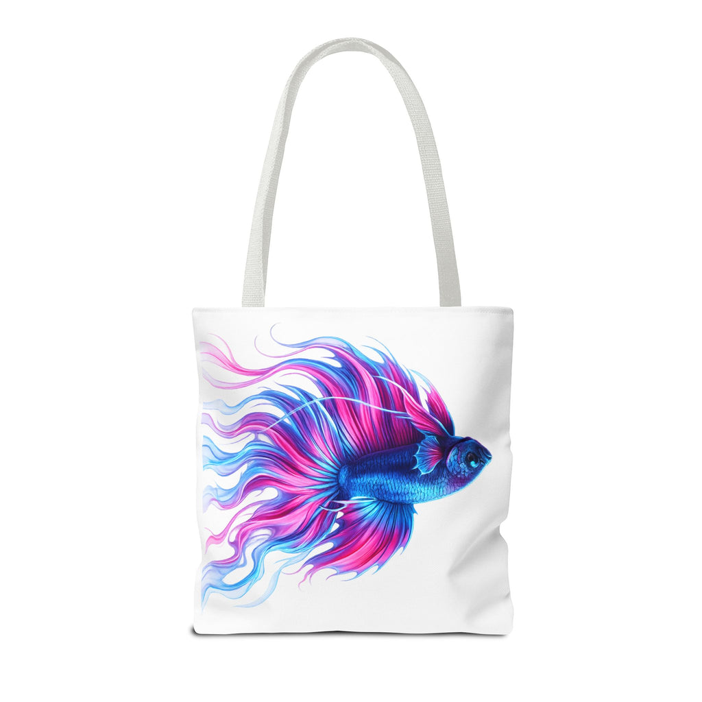 Colorful Betta Fish Tote Bag — Vibrant Blue & Pink Aquatic Art Beach Tote