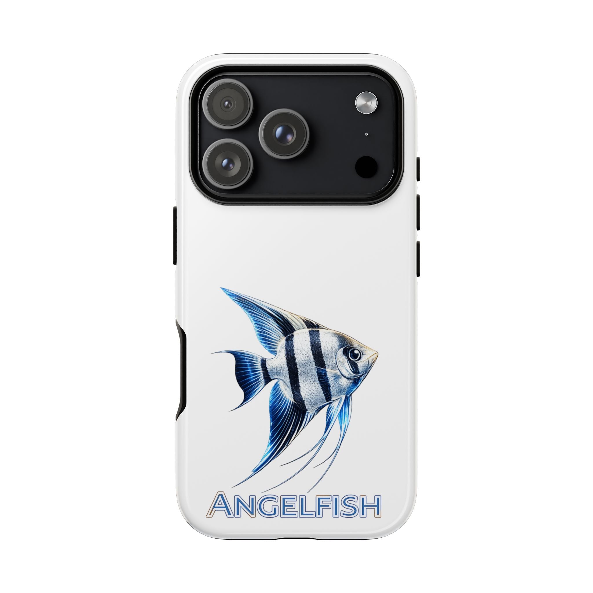 Angelfish Tough Phone Case – Durable Protective Case with Blue Tropical Fish Design