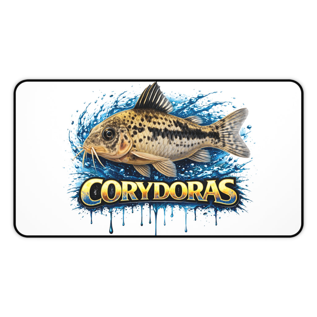 Peppered Cory Aquarium Desk Mat — Fish Tank Mouse Pad for Aquarists