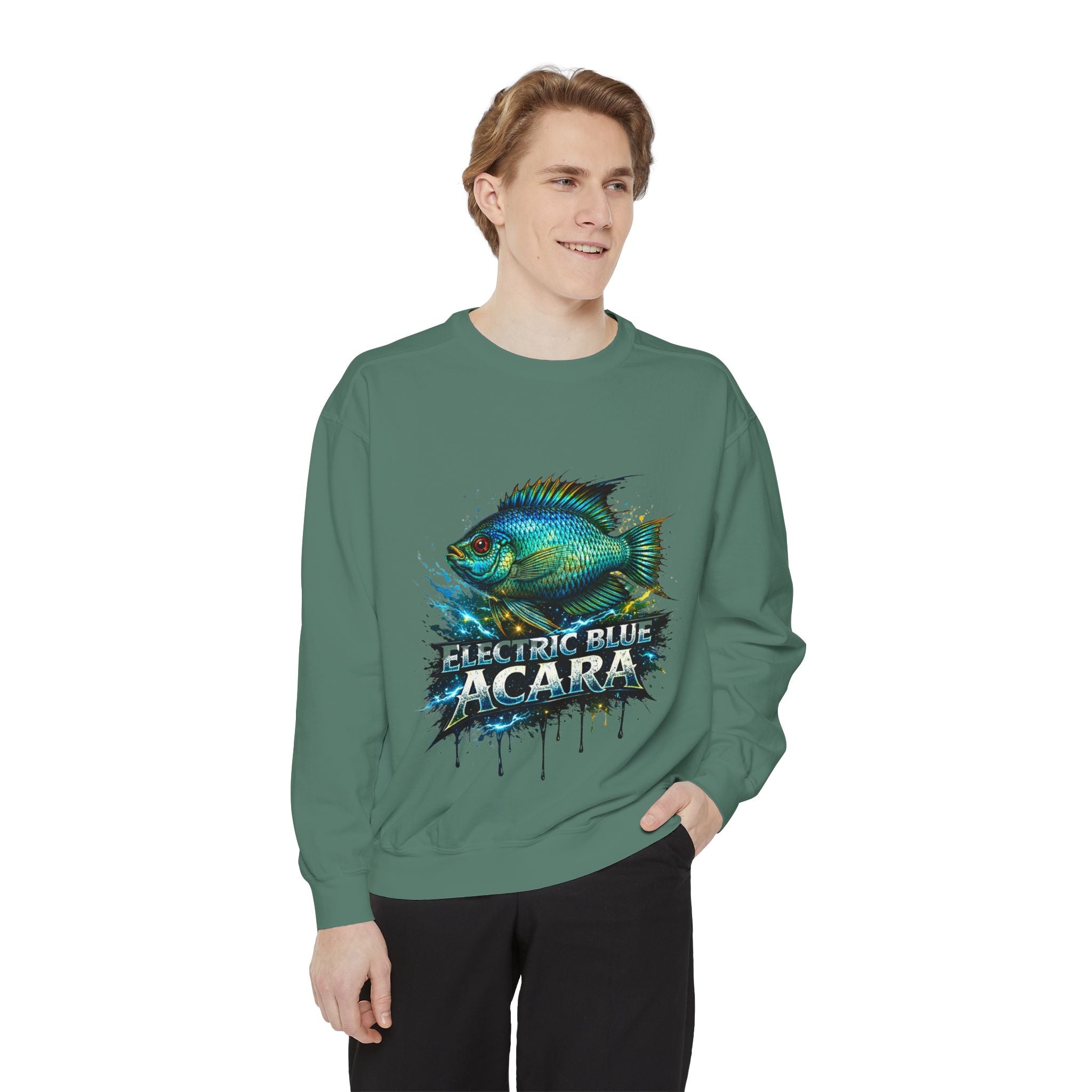 Electric Blue Acara – Garment-Dyed Premium Sweatshirt