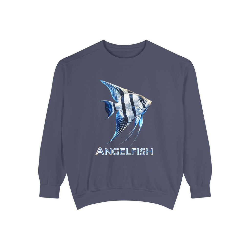 Angelfish Graphic Sweatshirt — Blue Tropical Fish Crewneck