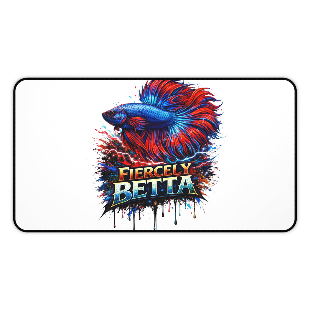 Betta Fish Desk Mat — 'Fiercely Betta' Colorful Aquarium Mouse Pad