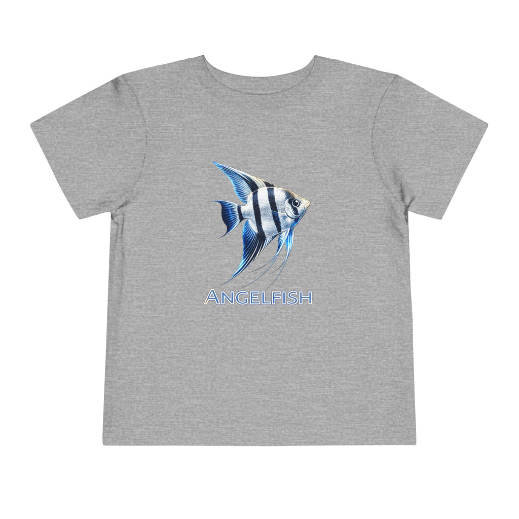 Angelfish Toddler Tee – Blue Aquarium Fish Graphic Shirt