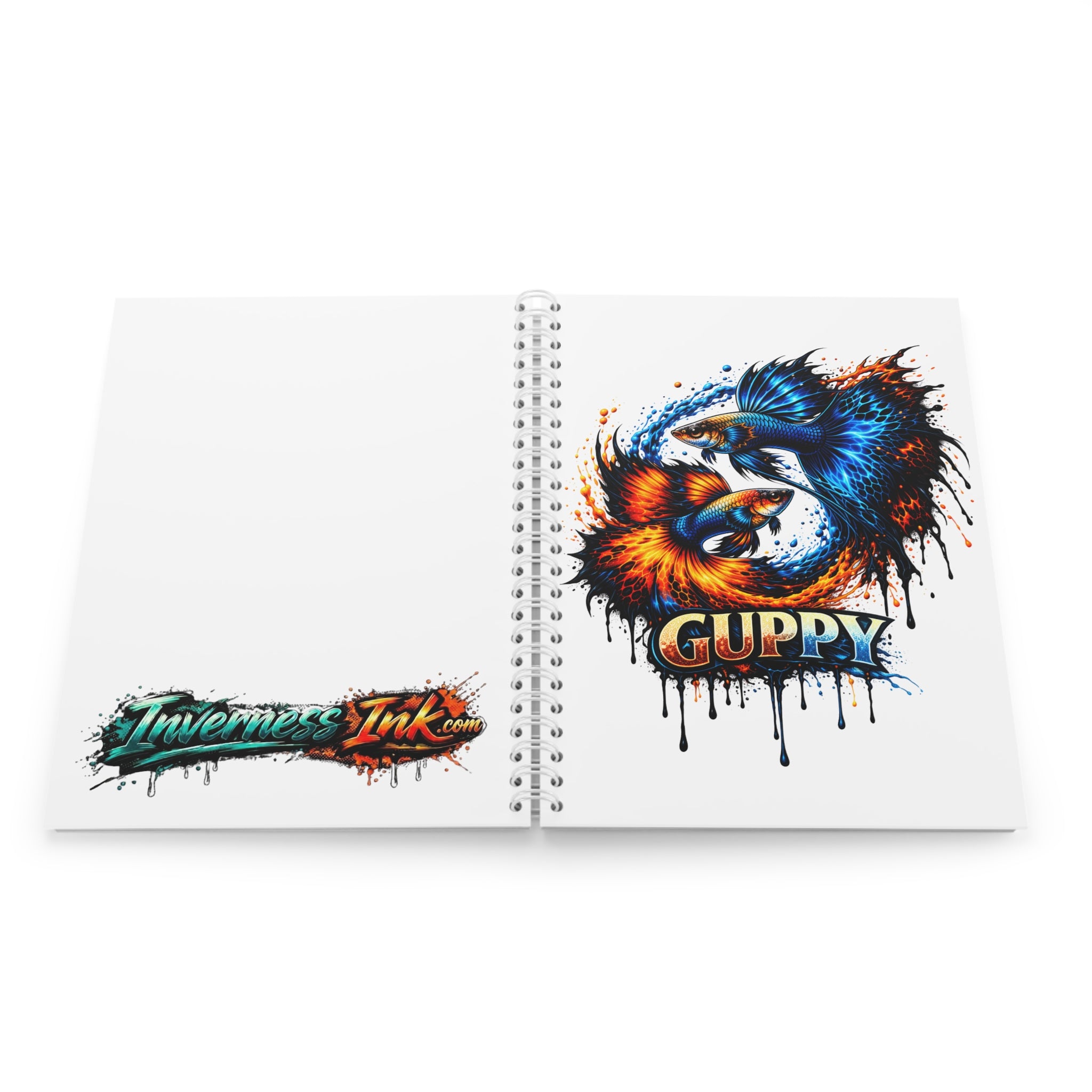 Fire & Ice Guppy – "Neon Flare" Spiral Notebook