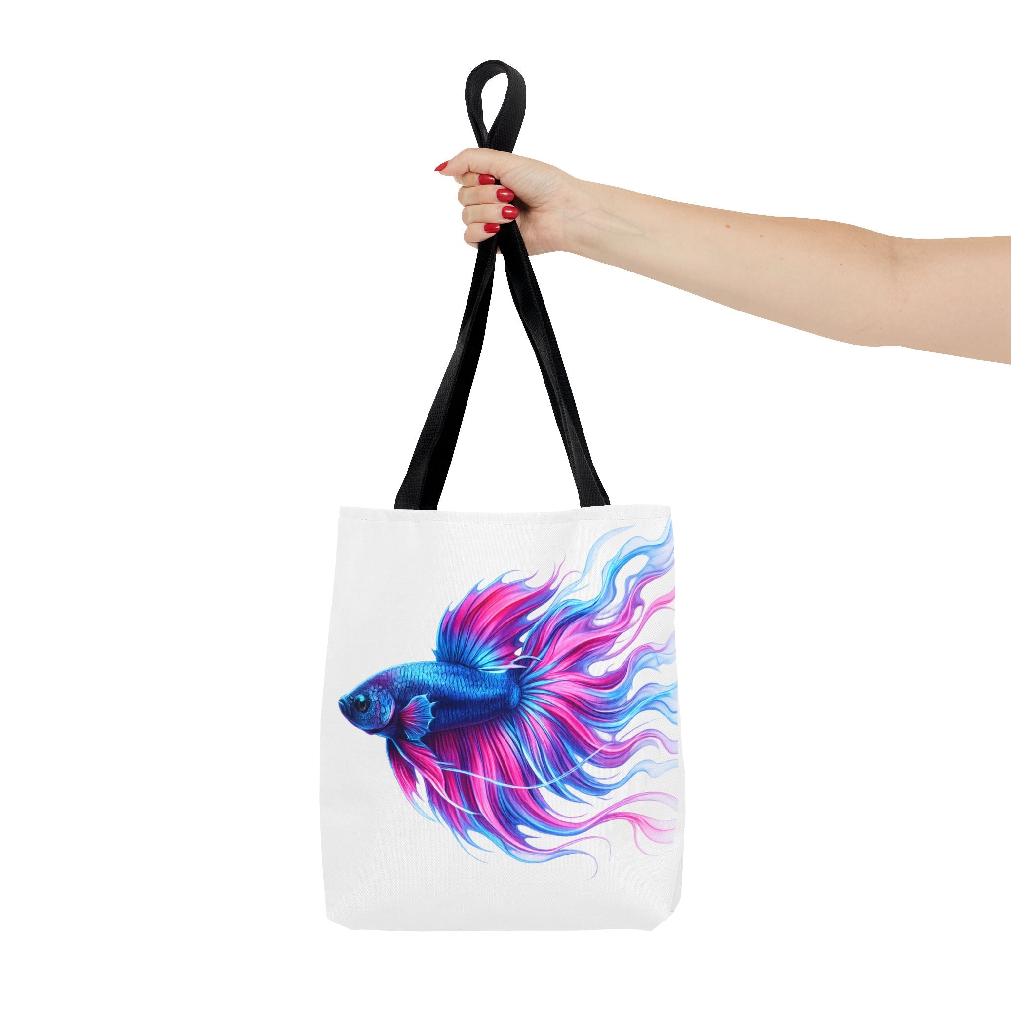 Colorful Betta Fish Tote Bag — Vibrant Blue & Pink Aquatic Art Beach Tote