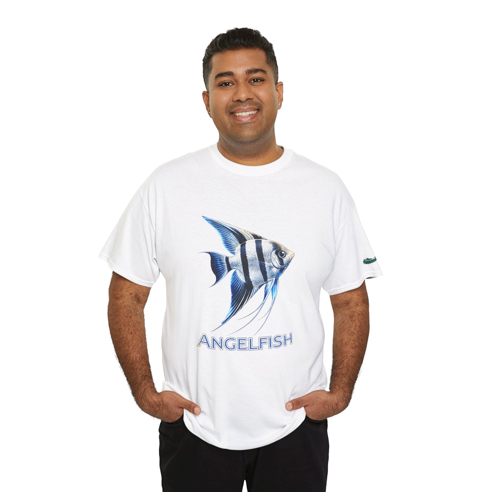 Angelfish Graphic Tee — Blue Tropical Fish Shirt