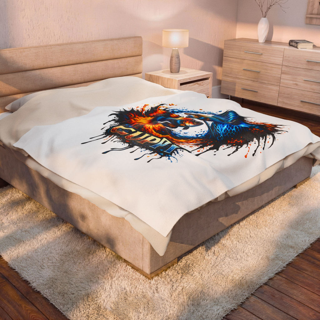 Fire & Ice Guppy – Premium "Infinite Flow" Velveteen Blanket