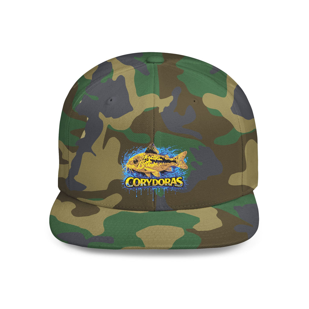Corydoras Catfish Splash Flat Bill Snapback Hat